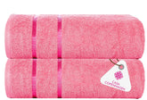 Casa Copenhagen Egyptian Cotton Exotic Hand Towel 400 Gsm (Flamingo Pink)- 2 Pcs