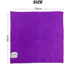 Softspun Microfiber Cleaning Cloths Towel Set 340 Gsm | Highly Absorbent Lint And Streak Free Multi-Purpose Wash Cloth For Kitchen, Car, Stainless (2 Pcs)- Purple