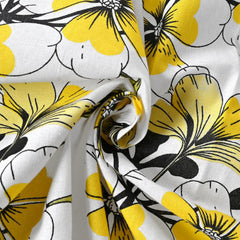 Bedsheet For Single Size Bed With 1 Pillow Cover - 57 X 87 Inches, White & Yellow | Gifts For Wedding Or Anniversary, Surprise, Soft, Breathable, & Comfortable Bedsheet