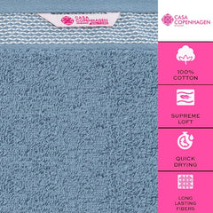 Casa Copenhagen Egyptian Cotton Solitiare 1 Pcs Large Bath Towel 500 Gsm (Dusty Blue)