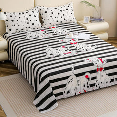 King Size Bedsheet With 2 Pillow Covers - 88 X 106 Inches, Black & White | Summer Breathable & Wrinkle Free | Bedsheet Long Lasting & Soft To Touch