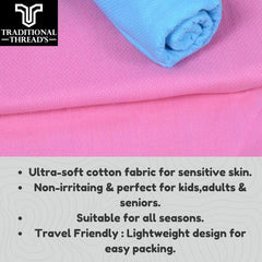 Traditional Thread'S 100% Cotton Large Size Bath Towel 400 Gsm, Set Of 2 | Ultra Soft,Absorbent,Light Weight & Quick Dry Towel