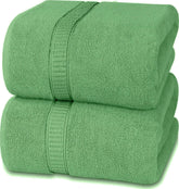 Rewop Microfiber Bath Towels 1200 Gsm | Large Size-Super Soft Coral Fleece Bathing Towel With Hook Quick Dry Super Absorbent-Bath Towel For Men & Women (Light Green)- Pack Of 2