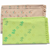 100% Printed Thin Towel 700 Gsm | Quick Dry & High Absorbent Thorthu Bath Cotton Towels (Brown & Green) - Set Of 2