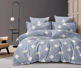 1 King Size Elastic Fitted Bedsheet With 2 Pillow Cover + Comforter - 72 X 78 Inches, Grey & White | Suitable For All-Season Use | Soft To Touch, Light Weight