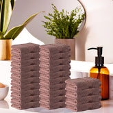 Kuber Industries Cotton Face Towel 4800 Gsm | Workout Gym Napkins Hand Towel For Men & Woman Quick-Drying Napkins -Brown (Pack Of 24)