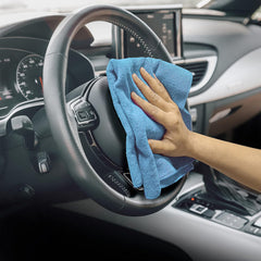 Softspun Microfiber Cloth 450 Gsm | Thick Lint & Streak-Free Multipurpose Cloths Automotive Microfibre Towels (3 Pcs) - Sky Blue