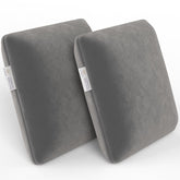 Memory Foam Square Cushion Pillow, For Car, Sofa & Diwan, Bed, Chair, Grey - 14 X 14 X 4 Inch | Highly Durable, Hypoallergenic, Adjustable, Velvet Cover, Multipurpose Use - Pack Of 2