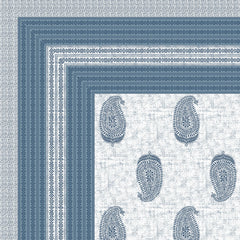 Cotton King Size Bedsheet With 2 Matching Pillow Covers - 90 X 108 Inches, Blue & Grey | Designer Printed Bedsheet Set - Naturally Soft, Breathable, & Skin-Friendly
