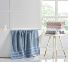 Senses By Riba 2 Bath + 2 Hand + 4 Face Cloths Towel 1.6 Kg (Blue) - Pack Of 8