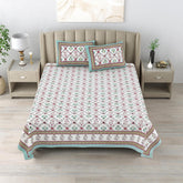 100% Cotton King Size Bedsheet With 2 Matching Pillow Covers - 90 X 108 Inches, Multicolor | Designer Printed Bedsheet Set - Naturally Soft, Breathable, & Skin Friendly