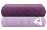 Casa Copenhagen Designed In Denmark Popcorn Super Soft 2 Pieces 100% Cotton Large Bath Towel 525 Gsm - Dark Purple & Purple Rose