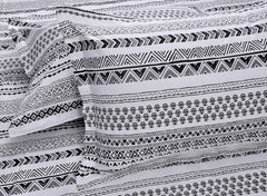 White & Black King Size Bedsheet With 2 Pillow Covers - 110 X 108 Inches | Cotton Bed Sheets Are Easy To Wash And Maintain At Home