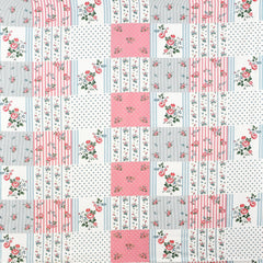 Double Bedsheet Queen Size Elastic Fitted With 2 Pillow Cover - 60 X 78 + 8 Inches, Pink & White | Resistance & Wrinkle Recovery