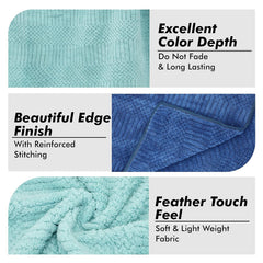 Urbanleaf Microfiber Large Bath Towel 630 Gsm | Quick Dry Super Absorbent Bath Towel For Men & Women | Pack Of 2 | 250 Tc (Blue & Light Green)