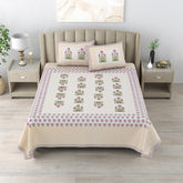 100% Cotton King Size Bedsheet With 2 Matching Pillow Covers - 90 X 108 Inches, Multicolor | Designer Printed Bedsheet Set - Naturally Soft, Breathable, & Skin Friendly