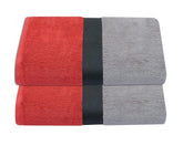RD Trend 100% Cotton Bath Towels 1000 Gsm | Soft & Absorbent Bath Towel For Men, Women Urban Comfort (White & Red) - 2 Pcs