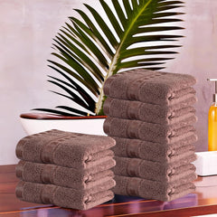 Kuber Industries Cotton Face Towel 1800 Gsm | Workout Gym Napkins Hand Towel For Men & Woman Quick-Drying Napkins -Brown (Pack Of 9)