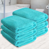 Heelium Bamboo Bath Towel Soft Super Absorbent 600 Gsm - Pack Of 6 (Teal)