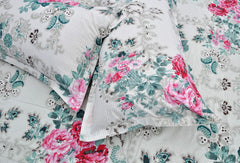 Double Bedsheet For Queen Size - 88 X 96 Inches, With 2 Pillow Covers, Pink & Green | Natural Fibers, Comfortable Bedsheet