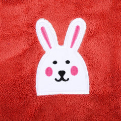 Khillayox Super Soft Bath Towel 400 Gsm | Super Absorbent Reusable Towel With Cute Cartoon Bear Print Washcloth For Babies (Brick)
