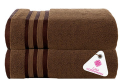 Casa Copenhagen Egyptian Cotton Zero Twist Hand Towel 400 Gsm (Brown) -2 Pcs