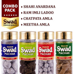 Panjon Swad Candy, Anardana, Sweet Amla, Chatpata Amla And Imli Ladoo 440gm, (110gm, *4 Bottles)