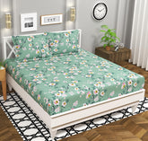 100% Cotton Double Bed Bedsheet Set With 2 Pillow Covers - 90 X 90 Inches, Mint Green | 144 Thread Count Soft & Breathable, For Bedroom & Gifting