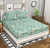 Microfiber Double Bedsheet With 2 Pillow Covers - 86 X 88 Inch, Light Green | 120 Thread Count-Breathable & Wrinkle Free, Ideal For Daily Use Home Bedsheet