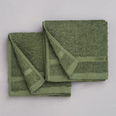 Welspun 100% Cotton Easy Care Hand Towel 400 Gsm | Quick Dry Ultra Soft Hand Towel For Men & Women (Green) - Ste Of 2