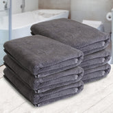 Heelium Bamboo Bath Towel Soft Super Absorbent 600 Gsm - Pack Of 6 (Grey)