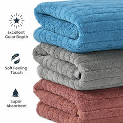 Urbanleaf Stripe Microfiber Hand Towels 320 Gsm | Gym & Workout Towels, Pack Of 3 (Multicolor 4)