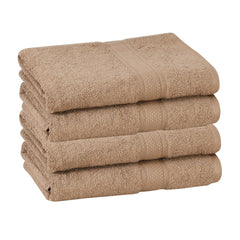 Fresh From Loom Luxury Edition Egyptian 100% Pure Cotton Bath Towel 2400 Gsm | High Water Heavy Soft Dual Stitched Bath Towel (British Tan) - 4 Pcs
