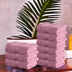 Kuber Industries Cotton Face Towel 1800 Gsm | Workout Gym Napkins Hand Towel For Men & Woman Quick-Drying Napkins -Pink (Pack Of 9)