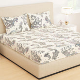 All Around Elastic Fitted Bedsheet With 2 Matching Pillow Covers - 60 X 72 Inches, Ivory | Long Lasting Use & Everyday Luxury | Ideal For All Seasons