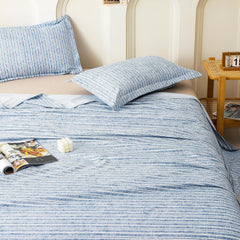 King Size Bedsheet With 2 Pillow Covers - 98 X 106 Inches, Blue & White | Summer Breathable & Wrinkle Free | Bedsheet Long Lasting & Soft To Touch