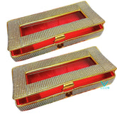 Velvet Golden Shagun Cash Box Decorative Gift Box For Money, Gaddi, Jewellery, Sagan Wedding Occasion Return Favors, Traditional Indian Marriage Lifafa Cover, Pack Of 2