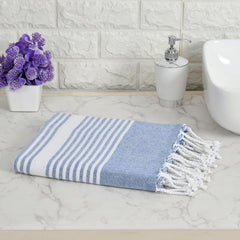 Dolce Casa 100% Cotton Turkish Fouta Towel 400 Gsm | Extra Large Full Size Cotton Bath Towel (Dark Blue)