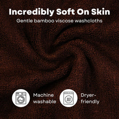 Caimla Luxury 100% Bamboo Face Towel 550 Gsm | Ultra-Soft, Highly Absorbent & Eco-Friendly Towels - Perfect For Sensitive Skin - Pack Of 3 (Brown, White & Blue)