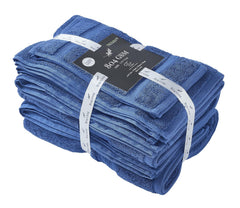 Senses By Riba 2 Bath + 2 Hand & 2 Wash Cloth Towel 1800 Gsm | All Cotton Premium Hotel & Spa Quality, Highly Absorbent Towel (Navy Blue) - 6 Piece