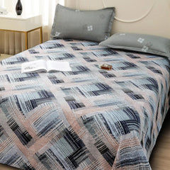 Bedsheets For Double Bed With 2 Pillow Cover - 92 X 98 Inches, Grey & Peach | Satin Finish Microfiber Queen Size Bedsheet | Skin Friendly & Breathable Fabric
