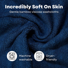 Caimla Luxury 100% Bamboo Face Towel 550 Gsm | Ultra-Soft, Highly Absorbent & Eco-Friendly Towels - Best For Newborn Babies - Pack Of 3 (Green, White & Blue)