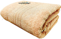 Hashirex Craft Men'S Pure Xxxl Cotton Bath Towel 650 Gsm (Brown & Gold)