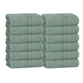 Boutiquo Ultra Soft 100% Cotton Washcloths 1800 Gsm | Contains Face Cloths Compact & Lightweight Multi Purpose Washcloths - Jade (12 Piece)
