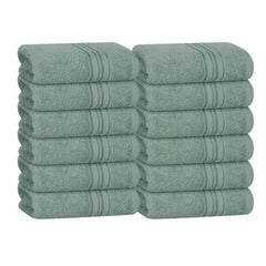Boutiquo Ultra Soft 100% Cotton Washcloths 1800 Gsm | Contains Face Cloths Compact & Lightweight Multi Purpose Washcloths - Jade (12 Piece)