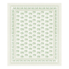 1 Queen Size Bedsheet For Double Bed With 2 Pillow Covers (90 X 108 Inches) Green & White | Premium Cotton Material - Ideal For House, Hotel, Guest House