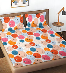 Cotton Bedsheet For King Size With 2 Pillow Cover (90 X 90 Inches) Multicolor | Long-Lasting & Luxuriously Soft | 210 Thread Count Bedsheet