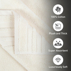 Mytrident Finesse 100% Cotton Face Towels 1200 Gsm (Linen) -6 Piece