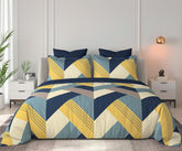 Printed King Size Double Bedsheet With 2 Pillow Cover - Size 72 X 78 X 10 Inches, Multicolor | Cotton Elastic Fitted All Around Bedsheet - Breathable & Wrinkle Free