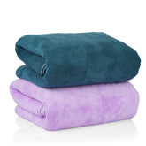 Glivary Microfiber Bath-Soft Towel 640 Gsm | With Hook Quick Dry Super Absorbent-Bath Towel For Men & Women (Greenish Blue & Purple) | Pack Of 2